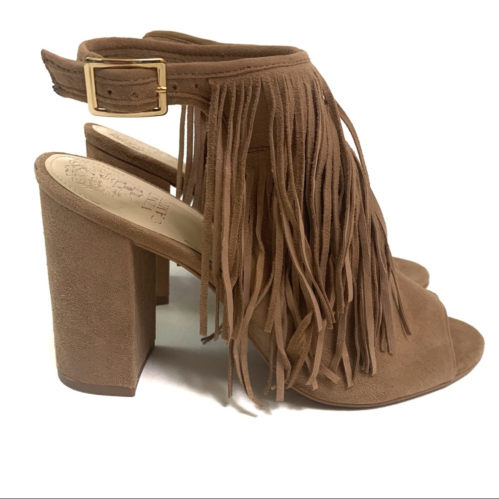 🛍️ Vince Camuto "Winiveer" Fringe Peep-toe Bootie - Picture 6 of 13